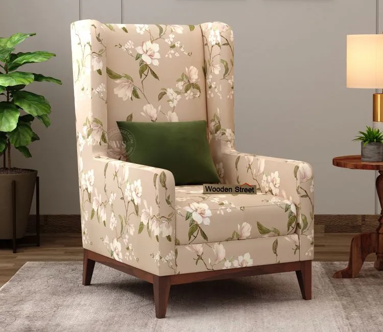 Joan Lounge Chair (Cotton, Magnolia Beige) (Aqua flower)