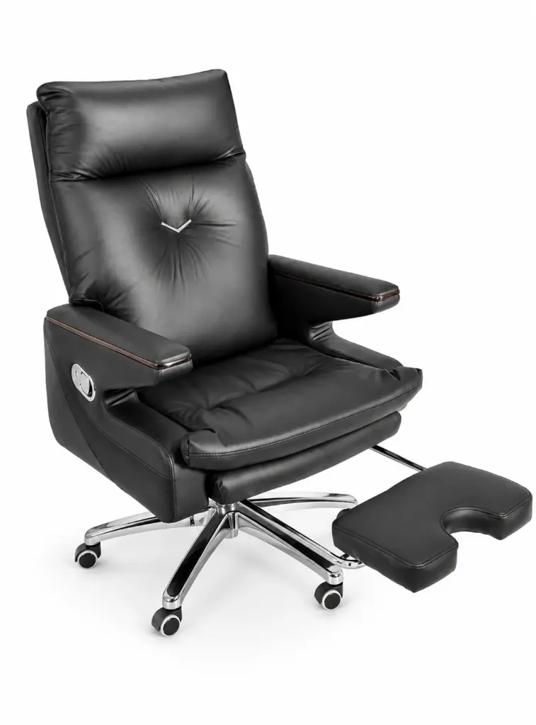 Recliner office chair with foot rest