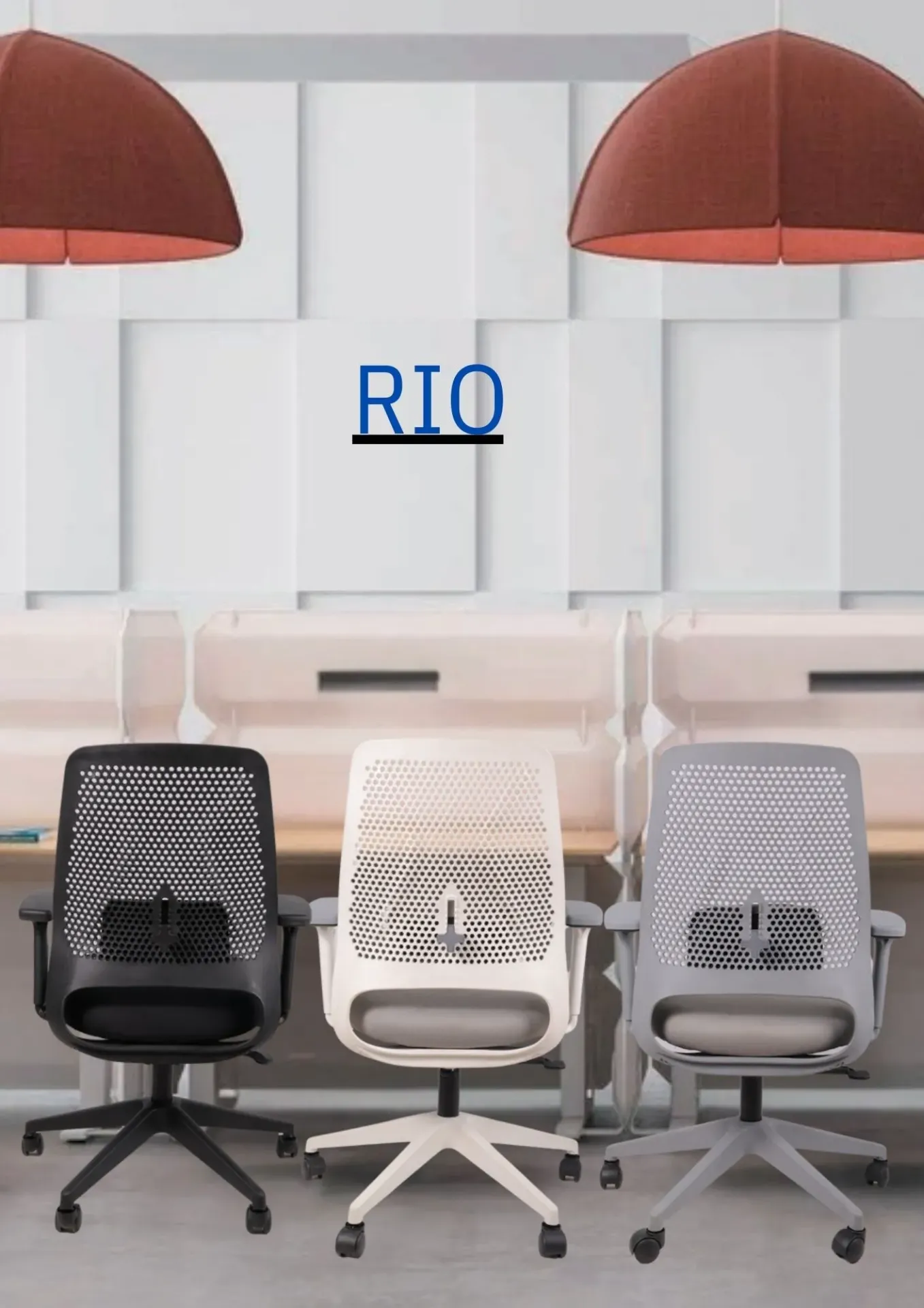 Rio Medium Back WFH chair with adjustable handle (black)
