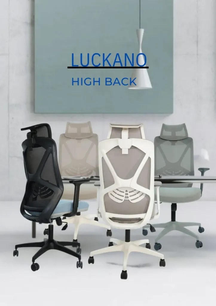 Luckano High Back black mesh ergonomic chair (Black)